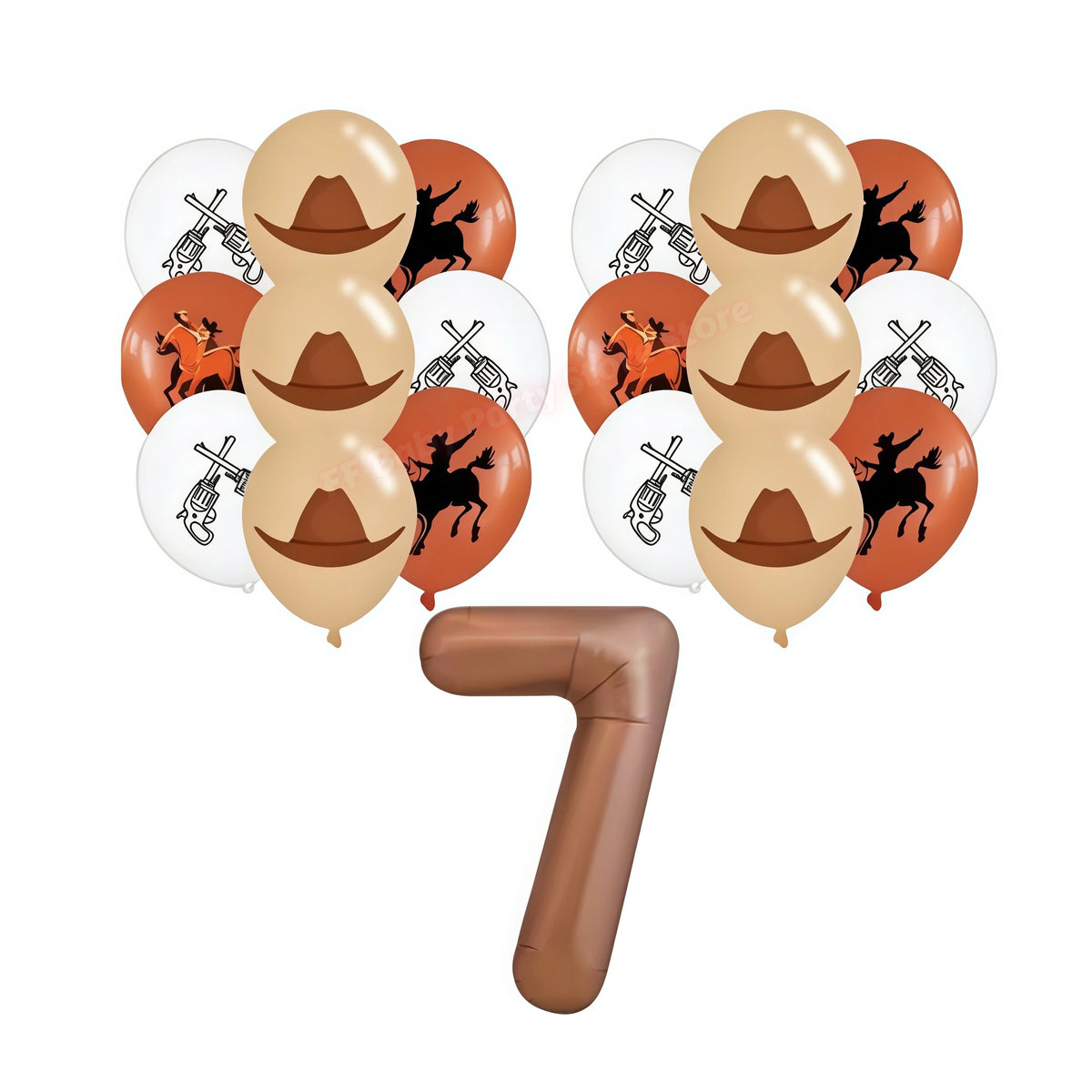 Wild West Cowboy Party Decoration Set – Balloons, Plates & Cups Party Decoration Set Babs 19pcs balloons-7 others