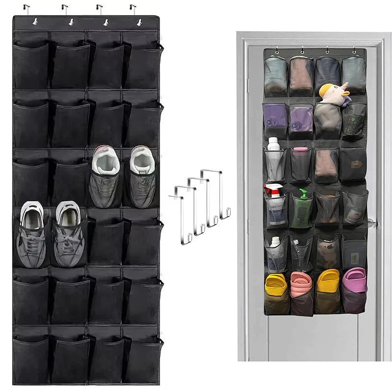 Over Door Shoe Organizer – 24 Large Breathable Mesh Pockets Door Shoe Organizer Babs