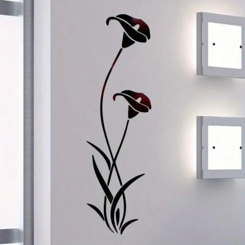 3D Flower Acrylic Mirror Wall Sticker – DIY Home Decor Decal Acrylic Wall Sticker Babs