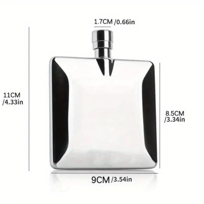 4oz Stainless Steel Flat Hip Flask – Portable Square Travel Flask Hip Flask Babs