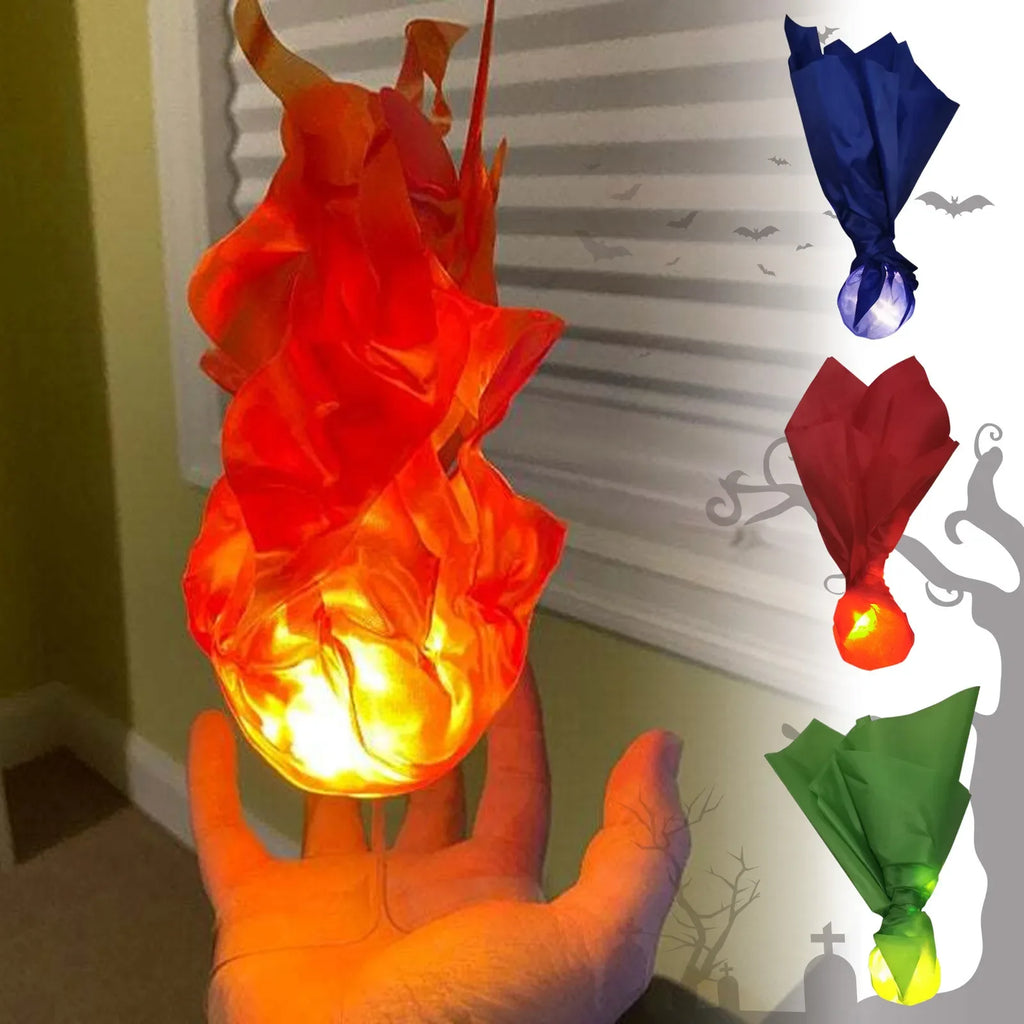 Halloween Floating Fireball LED Prop – Cosplay Flame Light Halloween Party Prop Babs