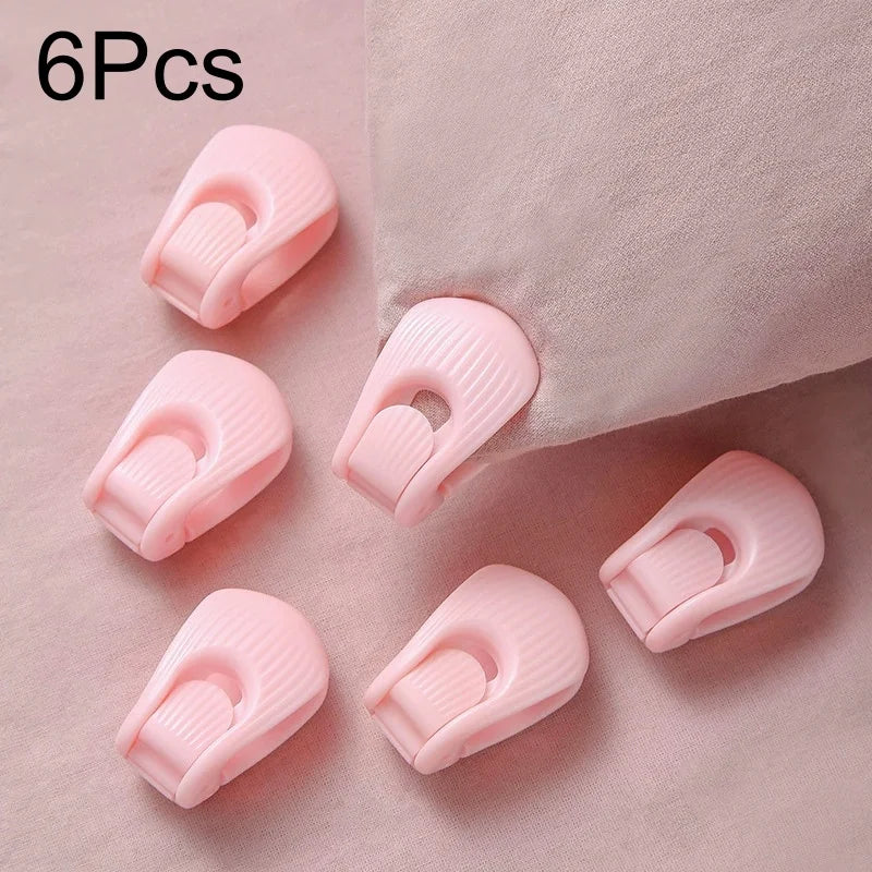 6-Pack Duvet Cover Clips – Anti-Slip Quilt Fastener Grippers Bedding Clips Babs Pink-6pcs