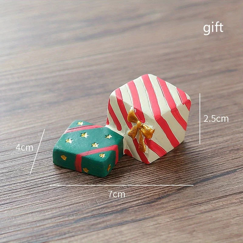 Mini Santa & Elk Resin Christmas Ornament – Holiday Decor Christmas Resin Ornament Babs gift Yellow