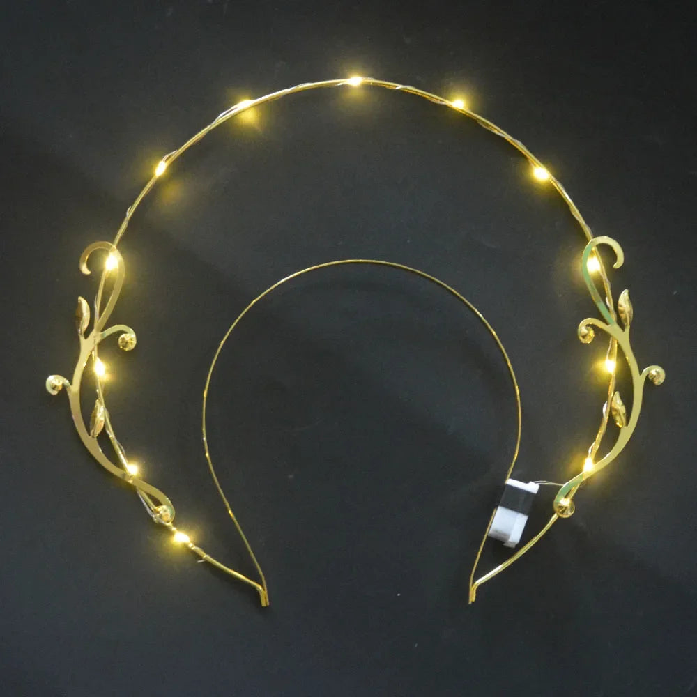 10-Pack LED Flashing Halo Crown Headbands – Mixed Colors LED Crown Headband Babs