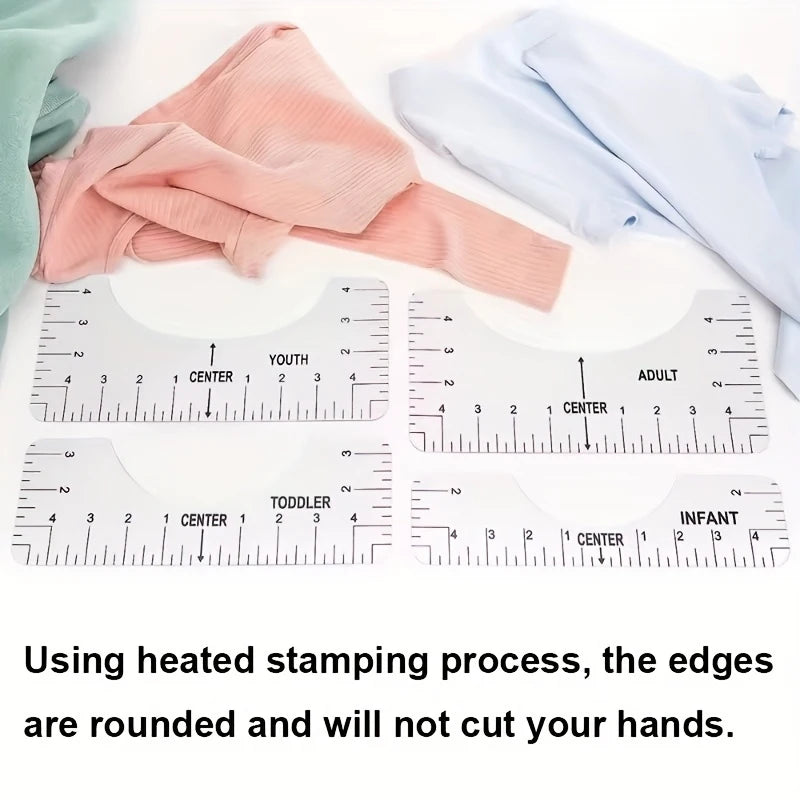 T-Shirt Ruler Guide – PVC Alignment Tool for Heat Press Designs T-Shirt Alignment Ruler Babs