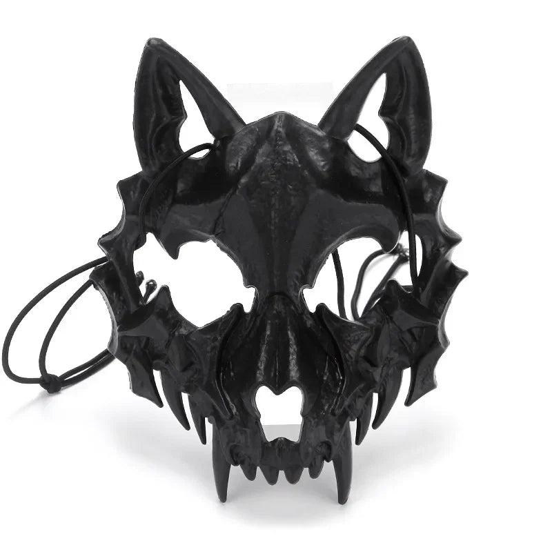 Halloween Skull Half Face Mask – Cosplay & Costume Prop Costume Face Mask Babs Black-A