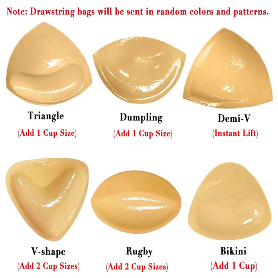 Sticky Bra Pads Inserts – Reusable Adhesive Push Up Enhancers Bra Inserts & Pads Babs