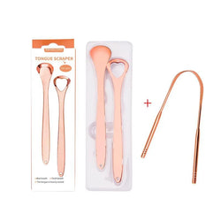 3-Piece Stainless Steel Tongue Scraper Set | Fresher Breath Tongue Scraper Set Babs dozen Rose gold