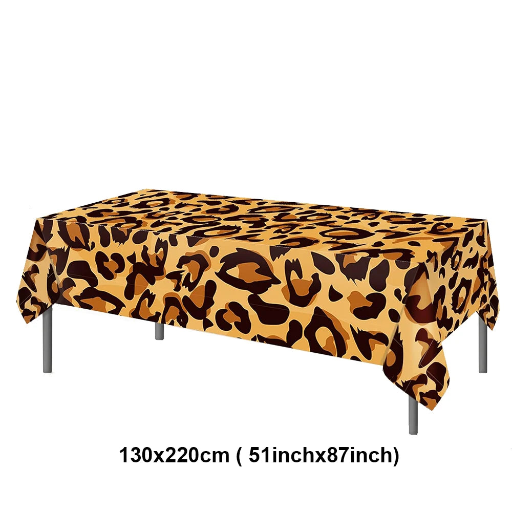 Leopard Print Party Supplies – Banner, Plates, Cups & Napkins Party Tableware Set Babs Light Yellow