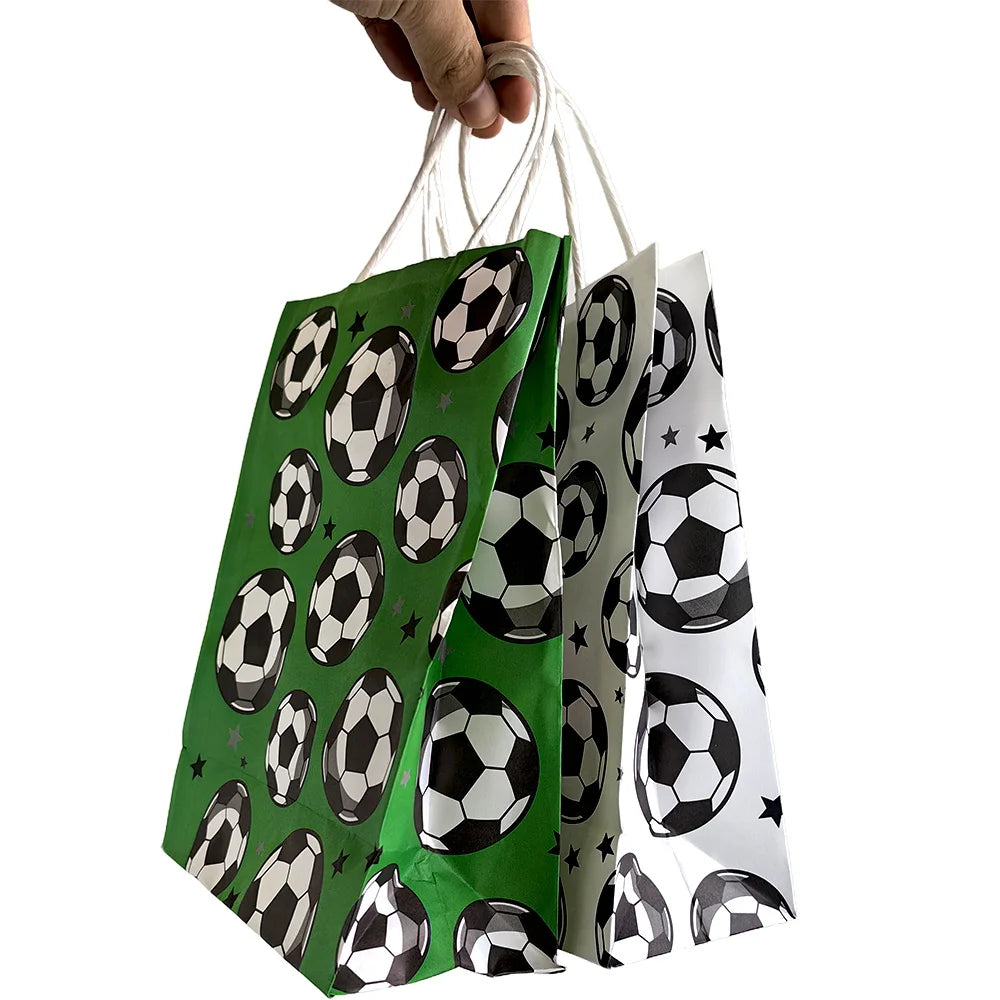 Soccer Party Bags with Handles | Kraft Treat Bags 5/10/20 Pcs Party Favor Bags Babs