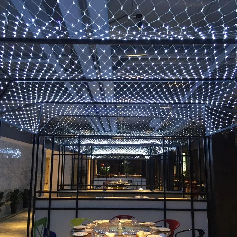 96 LED Net Mesh String Lights 1.5x1.5M – Christmas & Wedding Decor LED Mesh String Lights Babs