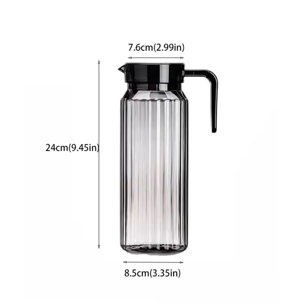 1100ml Striped Cold Water Pitcher – BPA-Free, Anti-Dust Lid Cold Water Pitcher Babs