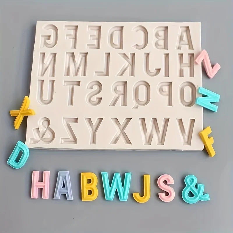 Capital Letter & Number Fondant Silicone Mold Set | Cake Decor Fondant Silicone Mold Babs