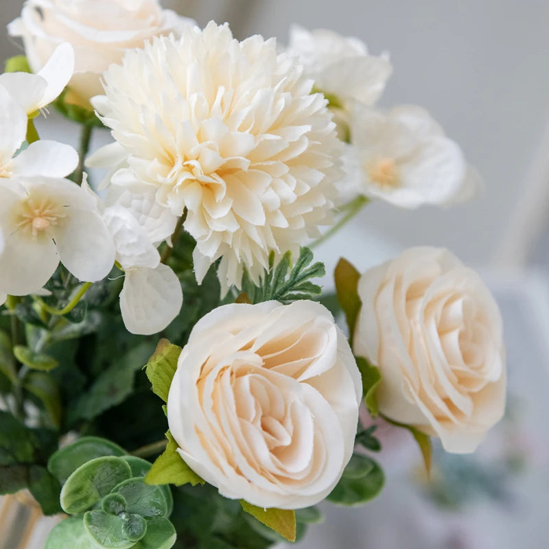 Artificial Silk Rose & Chrysanthemum Bouquet – 6 Heads Décor Artificial Flower Bouquet Babs