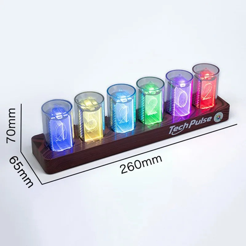 Nixie Tube LED Desk Clock – 16M Colors, Bluetooth, Silent LED Desk Clock Babs