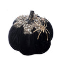 Flannel Halloween Pumpkin Ornament with Spider – Table Decor Halloween Ornament Babs Black