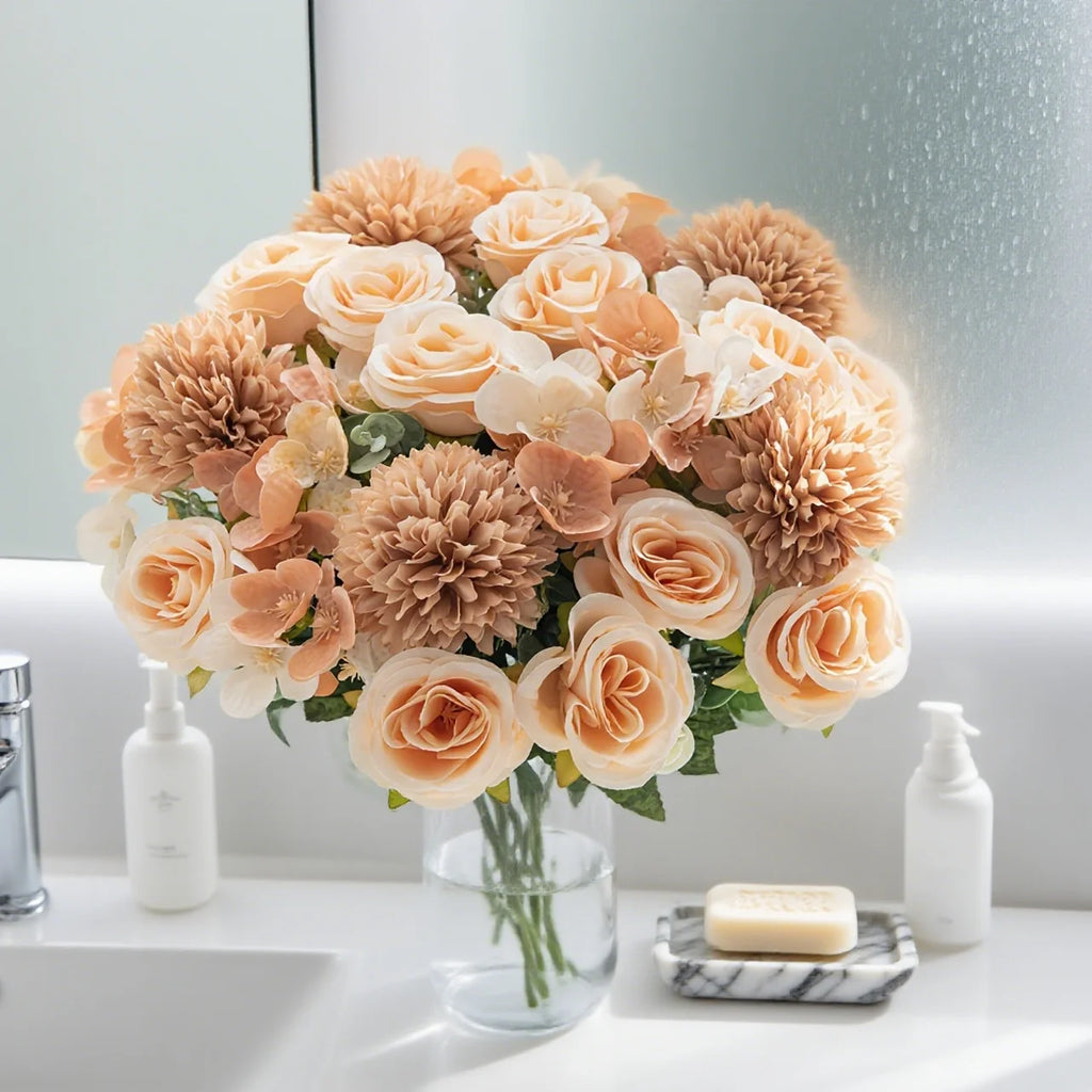 Artificial Silk Rose Bouquet – Wedding & Home Décor Flowers Artificial Silk Flowers Babs