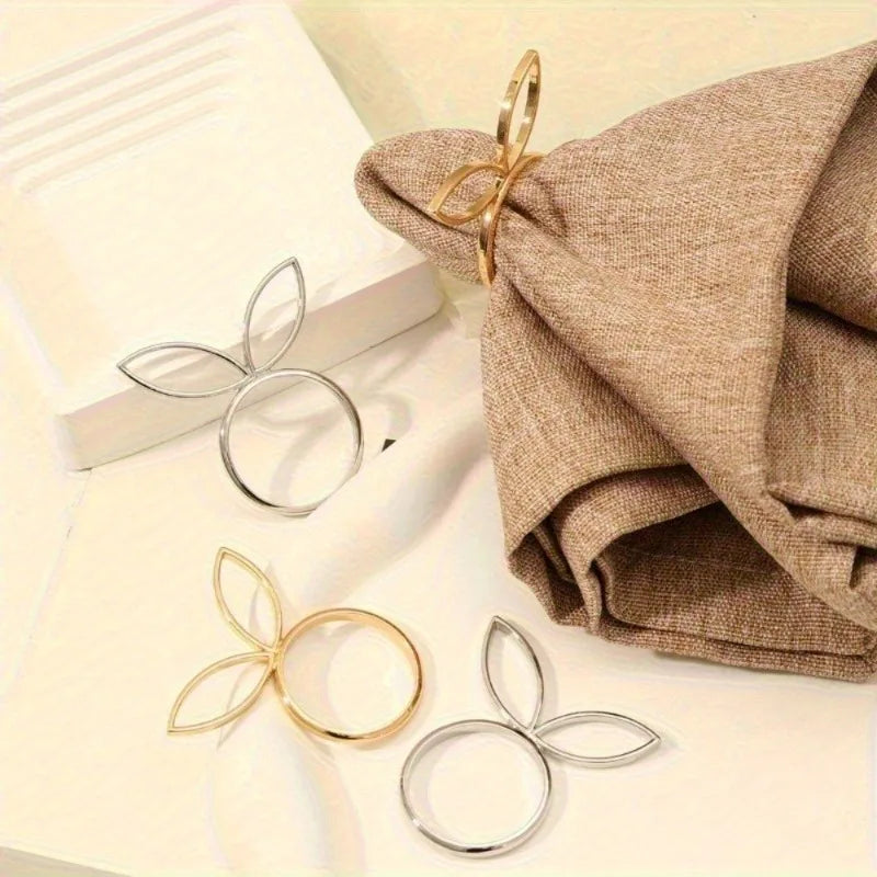 4pcs Bunny Rabbit Napkin Rings – Easter & Party Table Décor Napkin Rings Babs