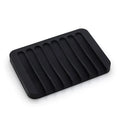 Silicone Non-Slip Soap Dish with Drainage | Bathroom Soap Tray Silicone Soap Dish Babs black