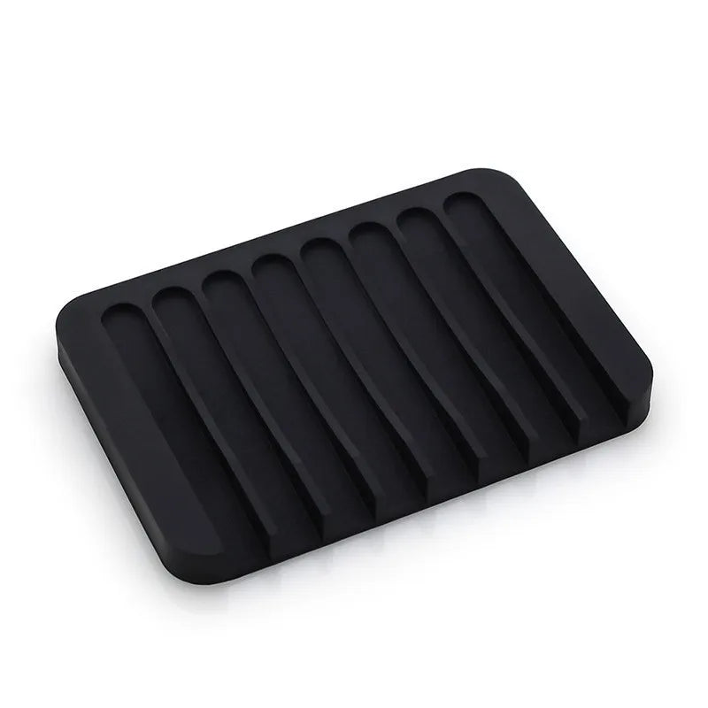 Silicone Non-Slip Soap Dish with Drainage | Bathroom Soap Tray Silicone Soap Dish Babs black