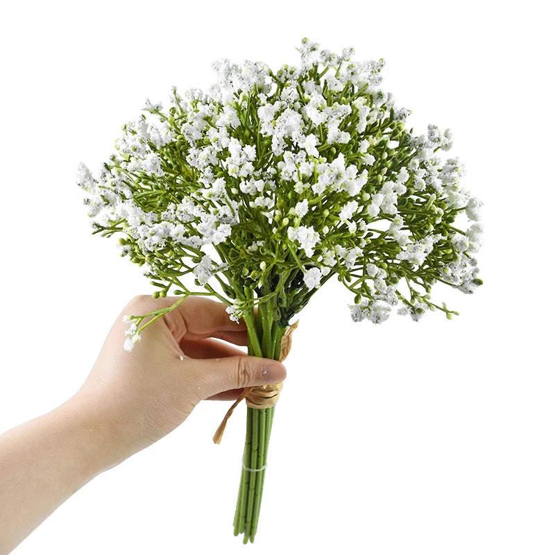 12pcs Artificial Baby's Breath Gypsophila Flowers White 32cm Artificial Flower Stems Babs