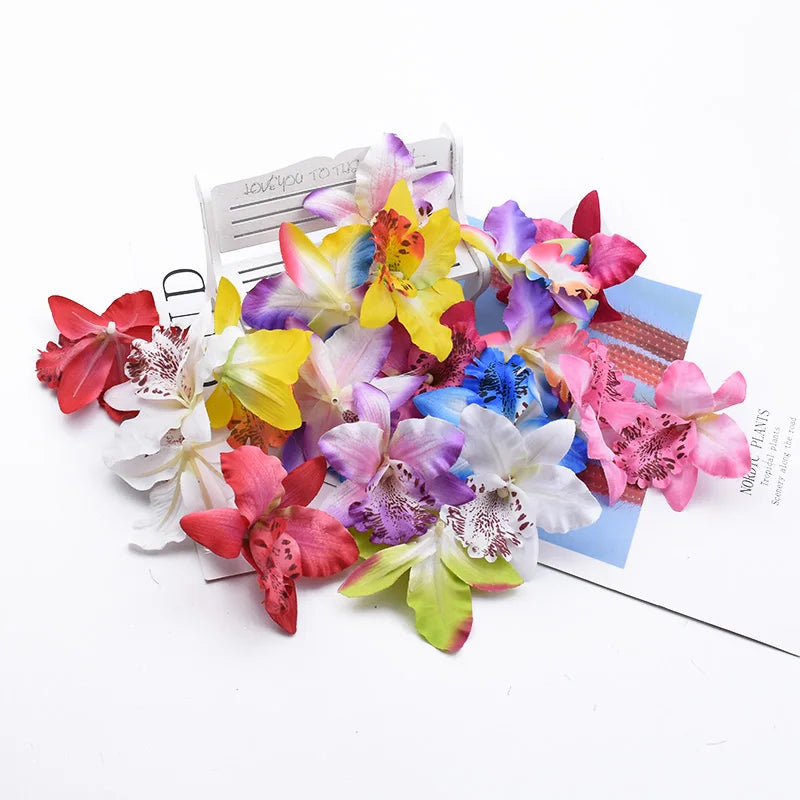 10/20pcs Silk Butterfly Orchid Artificial Flowers – Wedding Decor Artificial Silk Flowers Babs