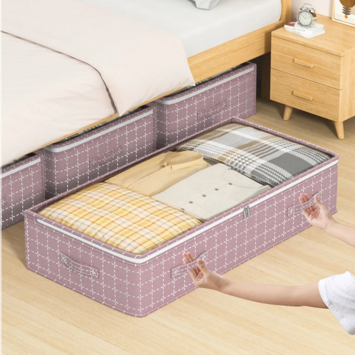 Under Bed Storage Bags – Large Capacity Organizer w/ Clear Window Under Bed Organizer Babs