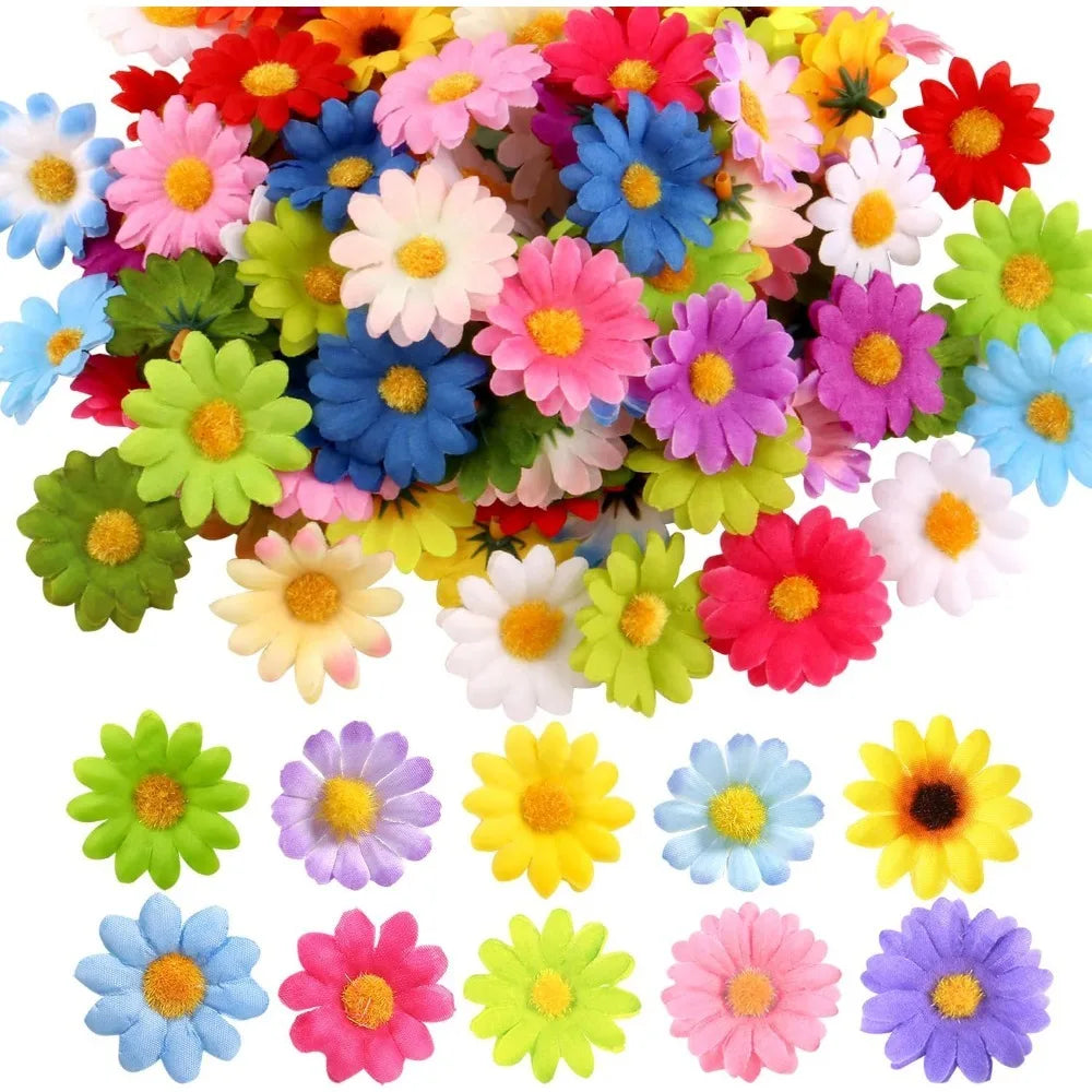 30/50Pcs Silk Daisy Artificial Flower Heads 4cm – Wedding & Home Décor Artificial Flower Heads Babs