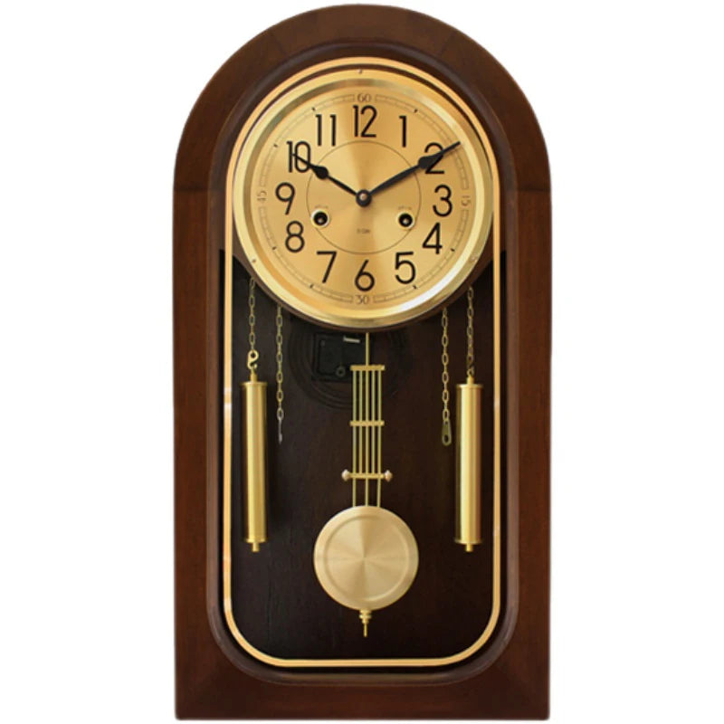 Vintage Mechanical Wall Clock – Luxury Wood & Glass Decor Mechanical Wall Clock Babs Style A