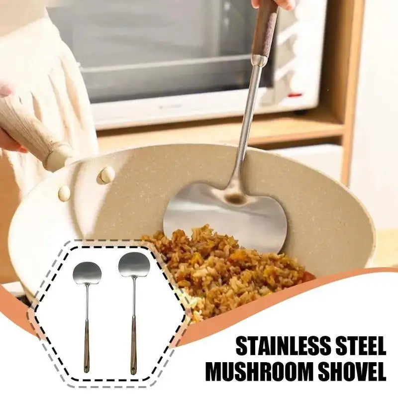 Stainless Steel Mushroom Spatula Set – Wok Turner 2-Piece Kitchen Spatula Set Babs