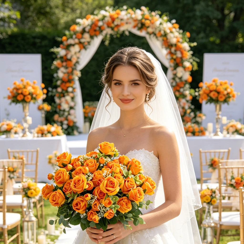 Silk Rose Artificial Flowers – Wedding & Home Décor Bouquet Artificial Flower Bouquet Babs