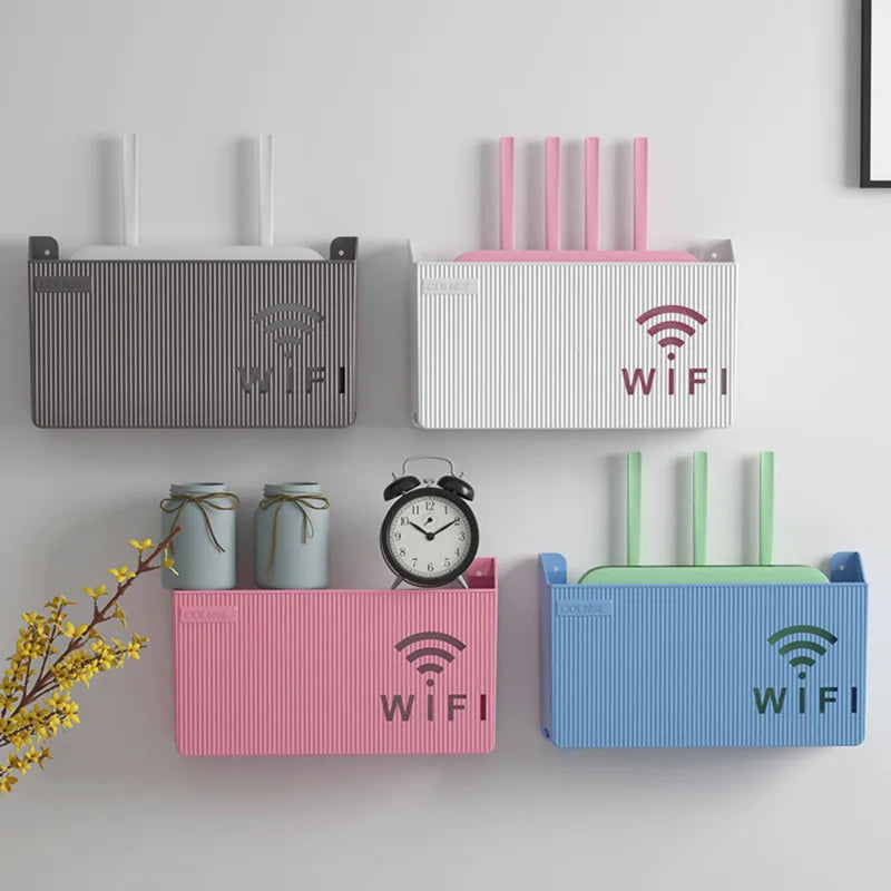 Wall Mounted WiFi Router Rack & Cable Management Storage Box Router Storage Rack Babs