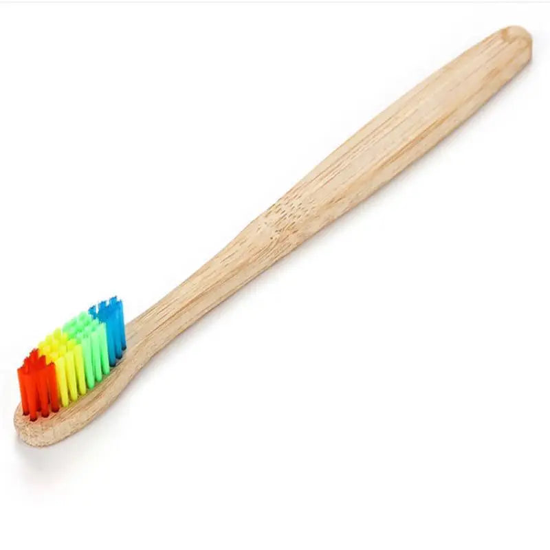 10-Pack Rainbow Bamboo Toothbrush Set – Soft Bristle, Eco-Friendly Bamboo Toothbrush Set Babs