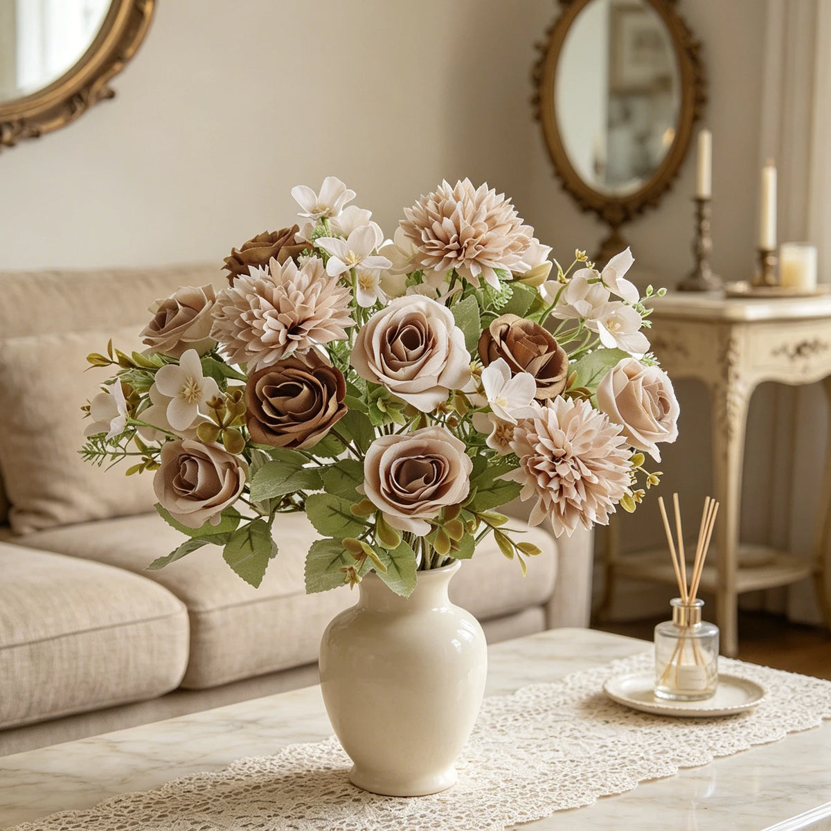Artificial Silk Rose Bouquet – Wedding & Home Décor Gift Artificial Flower Bouquet Babs