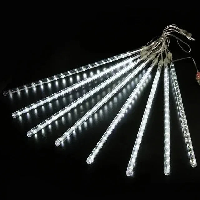 Meteor Shower LED String Lights 8 Tubes – Outdoor Christmas Décor LED Meteor Shower Lights Babs White 50cm 8Tubes EU Plug