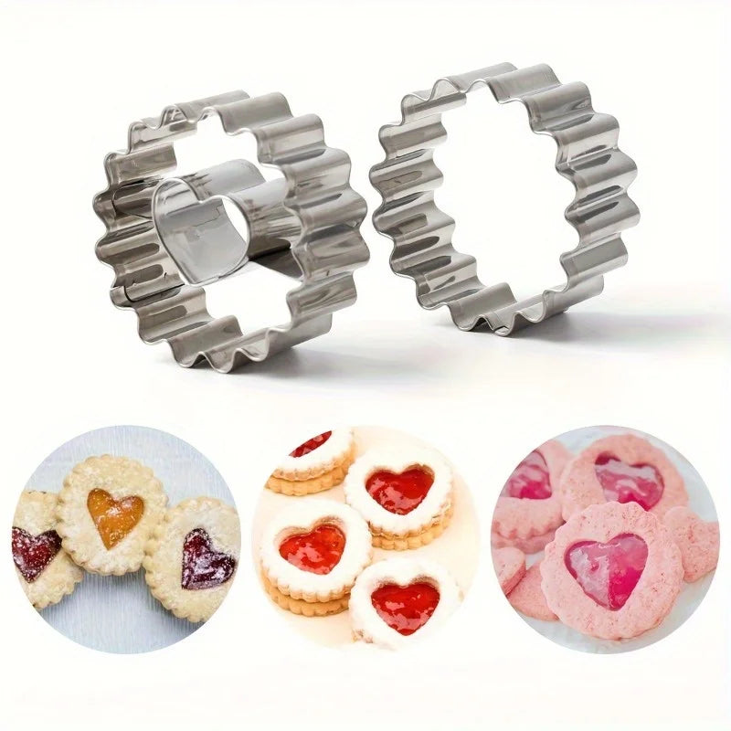 Stainless Steel Cookie Cutters – Flower & Heart Shapes, 2pcs Cookie Cutters Babs Default Title