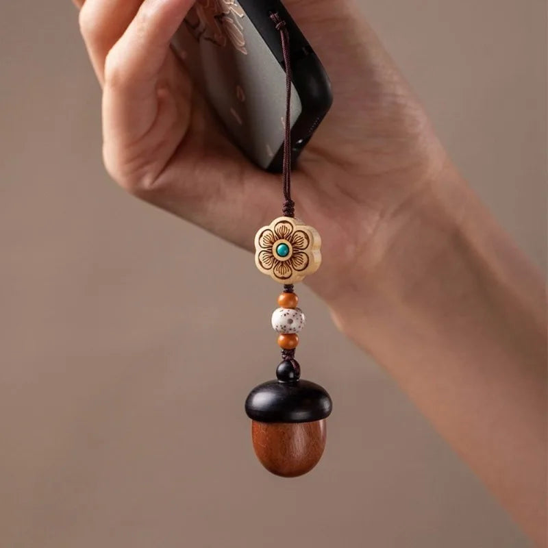 Car Keychain Charm Twist Openable Wood Pendant – Unisex Keychain Charm Pendant Babs A