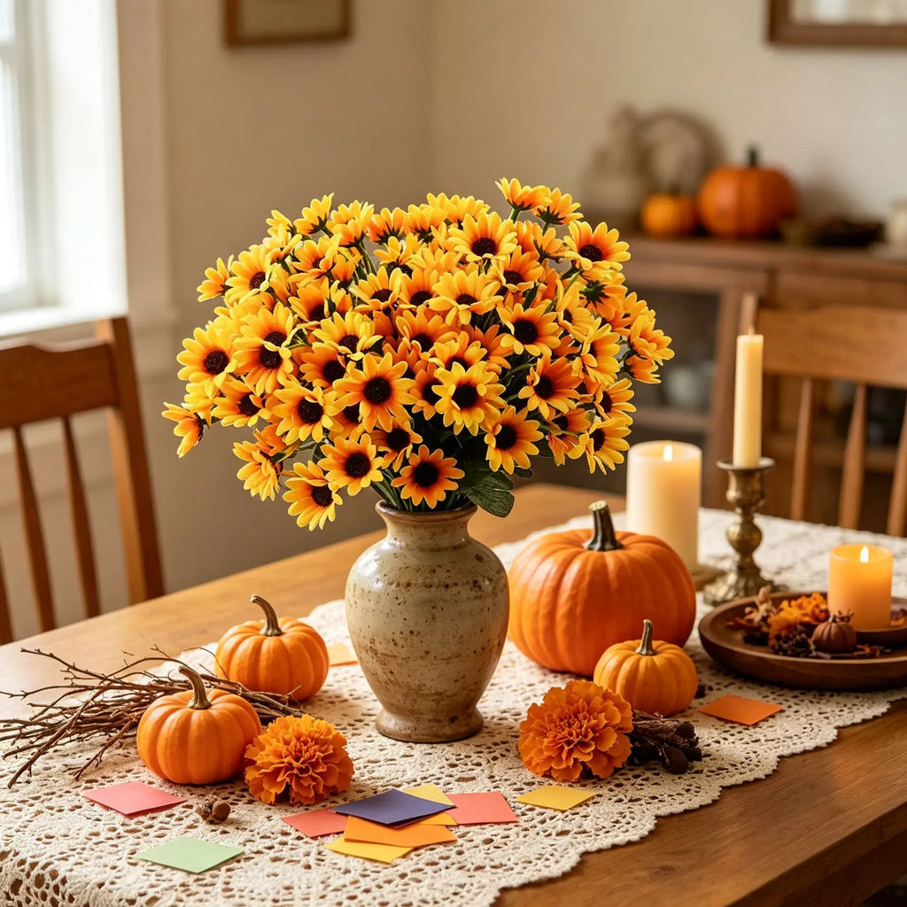Artificial Silk Yellow Daisy Bouquet | Wedding & Home Décor Artificial Flower Bouquet Babs