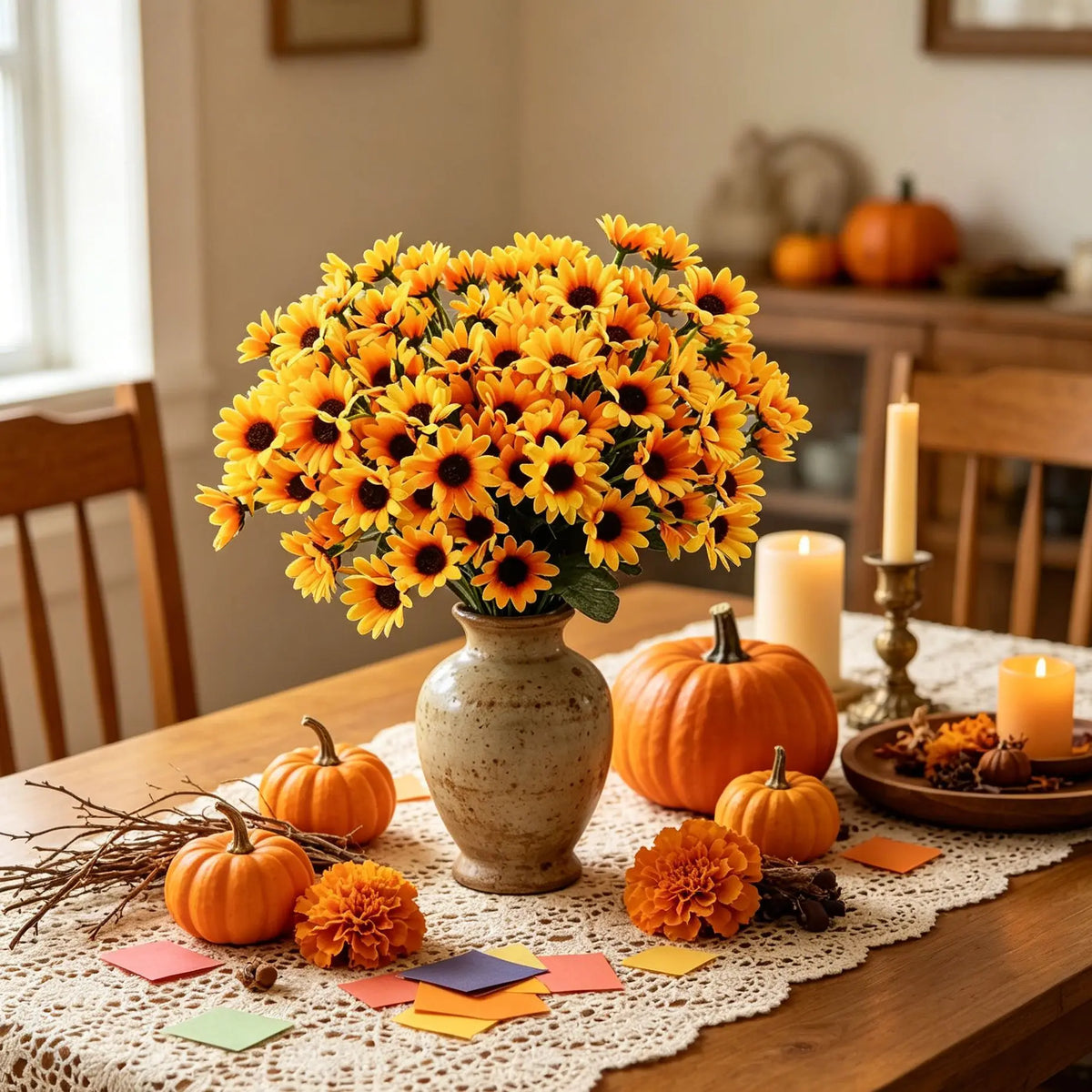 Artificial Silk Yellow Daisy Bouquet | Wedding & Home Décor Artificial Flower Bouquet Babs
