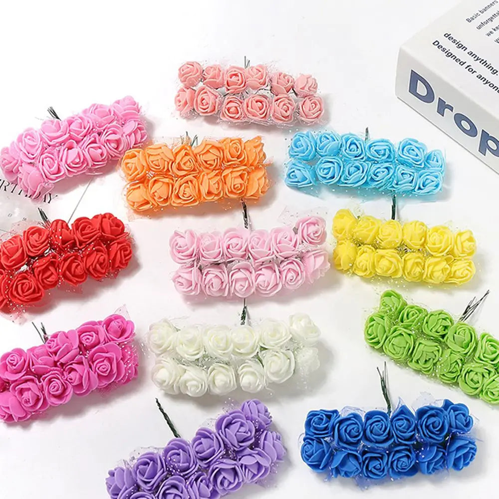 144pcs Artificial PE Roses – UV Protection, DIY & Wedding Decor Artificial Flowers Babs