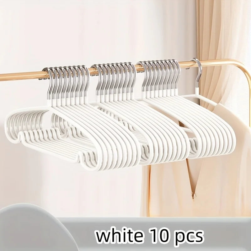 10-Pack Non-Slip Clothes Hangers – Space-Saving, No-Bump Clothes Hangers Babs White