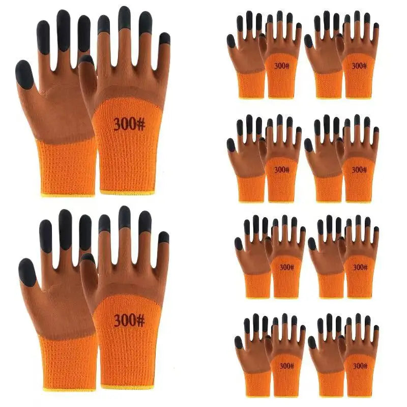 10 Pairs Waterproof Winter Work Gloves – Nylon, Lead-Free Winter Work Gloves Babs 10Pairs One Size