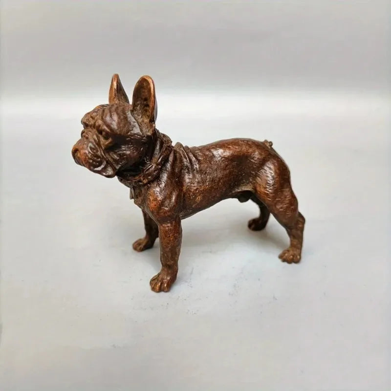 Handmade Metal Bulldog Figurine – Retro Desk Ornament Statue Decorative Figurine Babs