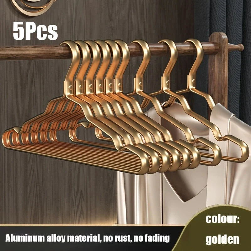 Metal Clothes Hangers – Heavy Duty Aluminum Coat & Dress Hangers Metal Clothes Hangers Babs 5Pcs-Gold