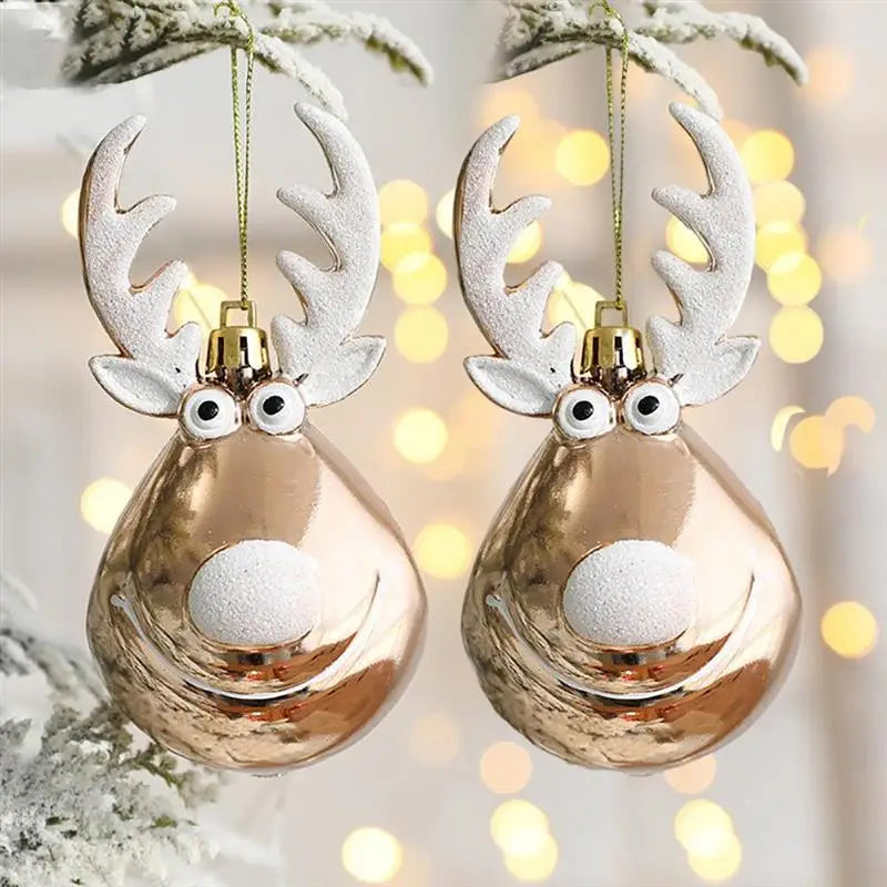 2pcs Elk Christmas Ball Ornaments – Xmas Tree Hanging Baubles Christmas Tree Ornaments Babs