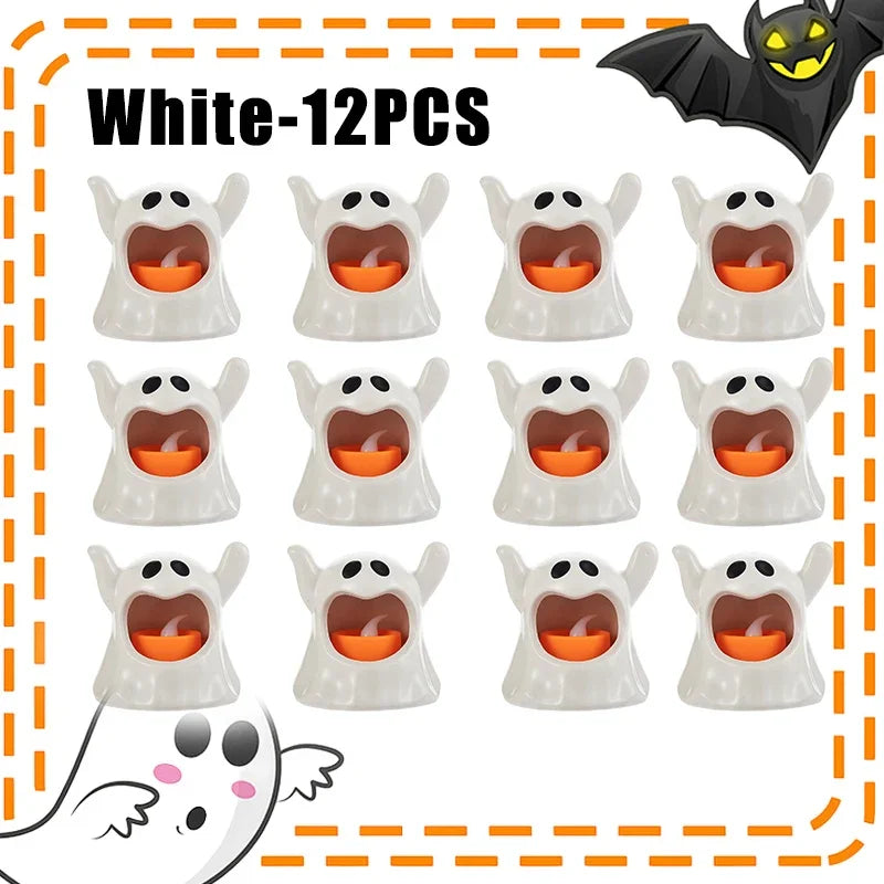 LED Ghost Candle Lamp – Halloween & Festival Party Decor LED Halloween Decor Babs White-12PCS
