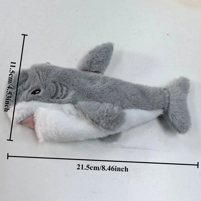 Plush Shark Pencil Case – Large Capacity Zipper Pouch Pencil Case Babs