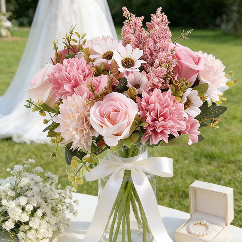 Artificial Silk Rose Bouquet – Wedding & Home Decor Flowers Artificial Flower Bouquet Babs