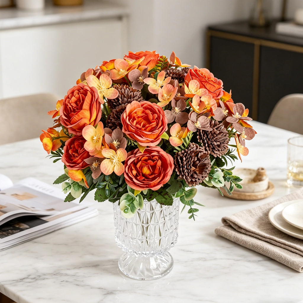 Silk Peony Ball Artificial Flower Bouquet – Wedding & Home Décor Artificial Flower Bouquet Babs