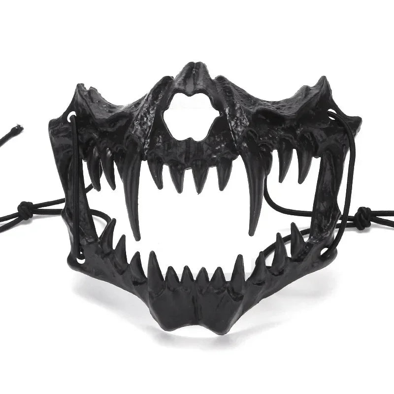 Half Face Devil Halloween Mask – Black & White Cosplay Halloween Costume Mask Babs